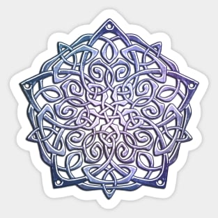 Silver Heart Celtic Pentacle Pentagram Sticker